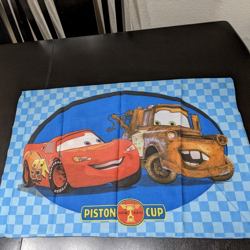 Disney Cars Piston Cup Double-Sided Pillow Case Lighting McQueen Tow Mater